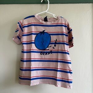 Bonmot Derpy Cool Kids Striped T-Shirt - Pink and Blue